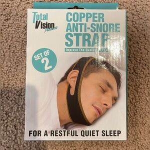 TOTAL VISION Copper Anti-Snore Strap Set of 2 Unisex